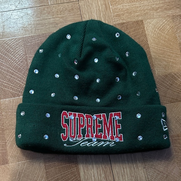 Supreme Dark Green Beanie with Sparkling Accents - Picture 1 of 3